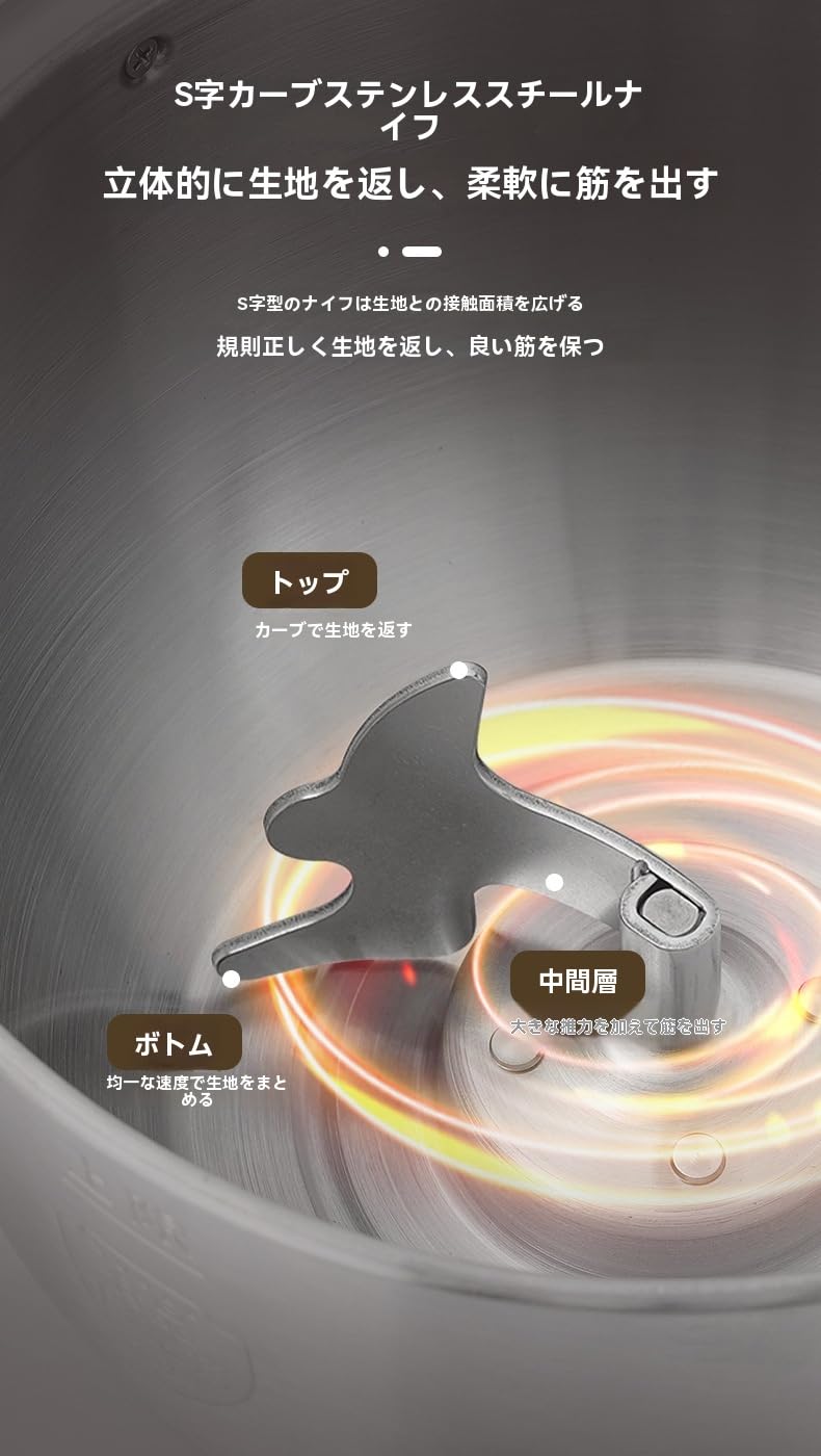 Amazon | パンこね機 ニーダー 5L/7L 全自動 こね機 生地こね機 発酵